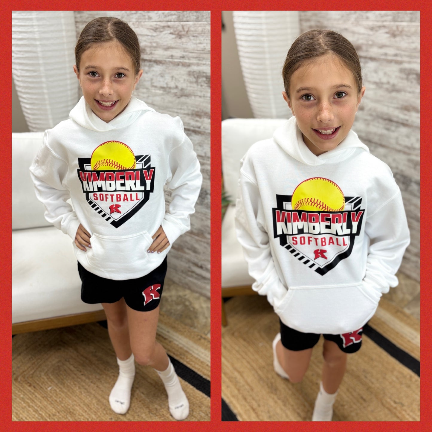 Kimberly Softball Baseball Port & Company Hoodie ~ 2 Colors ~ Youth and Adult