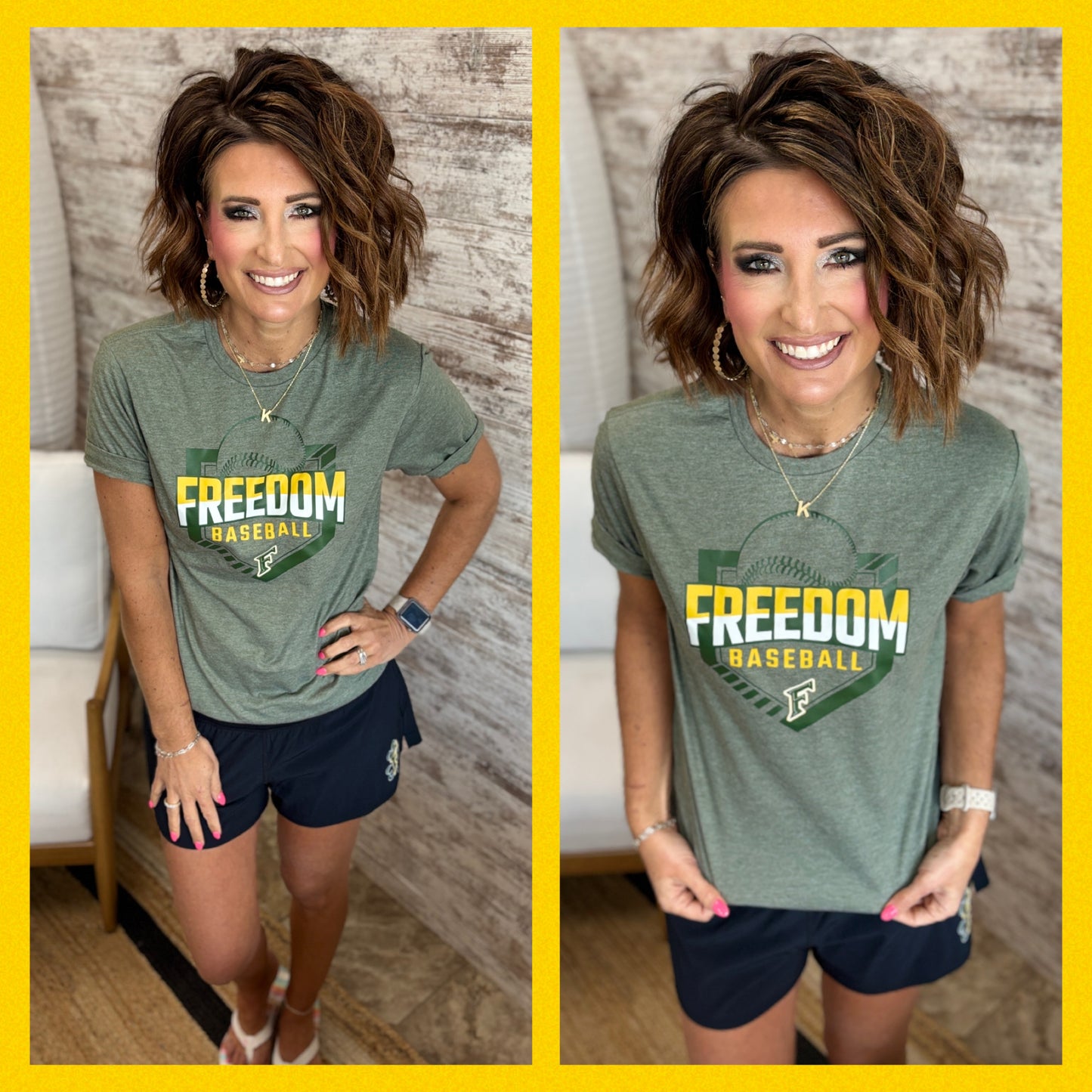 Freedom Irish Baseball Gildan Softstyle Heather Green Unisex Tee