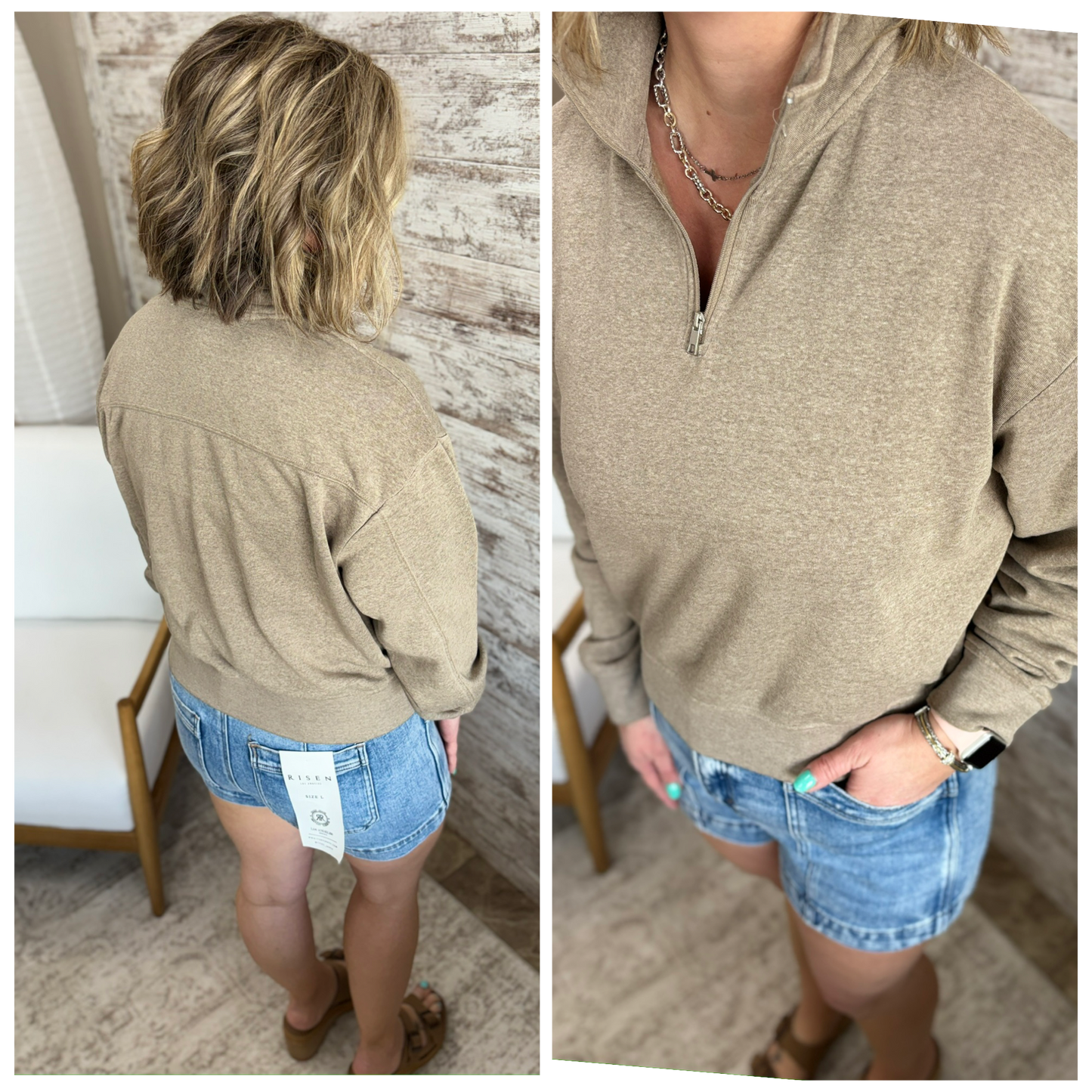 Mocha 1/4 Zip Pullover