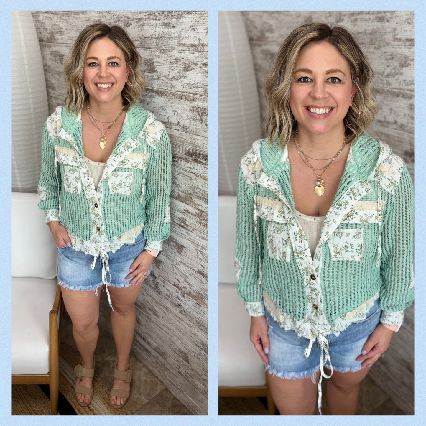 Crochet Floral Button Down ~ RESTOCKED