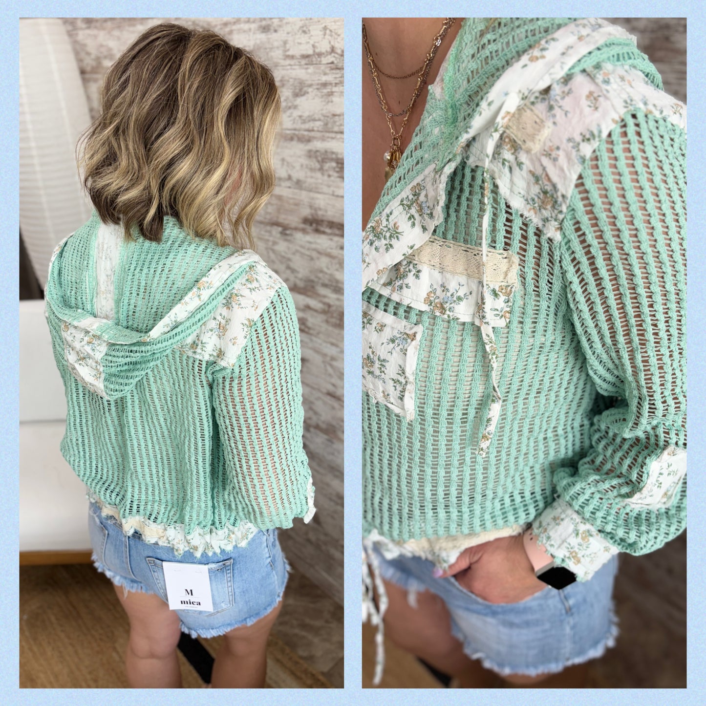 Crochet Floral Button Down