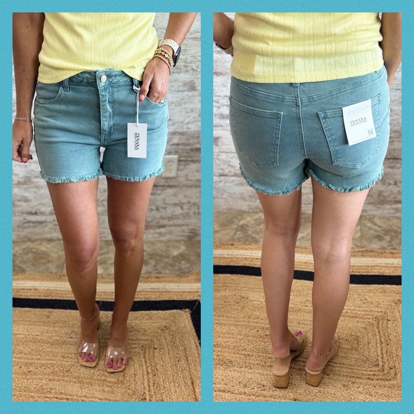 Zenana Ash Cut Off Shorts DMP-1841A~ 4 Colors