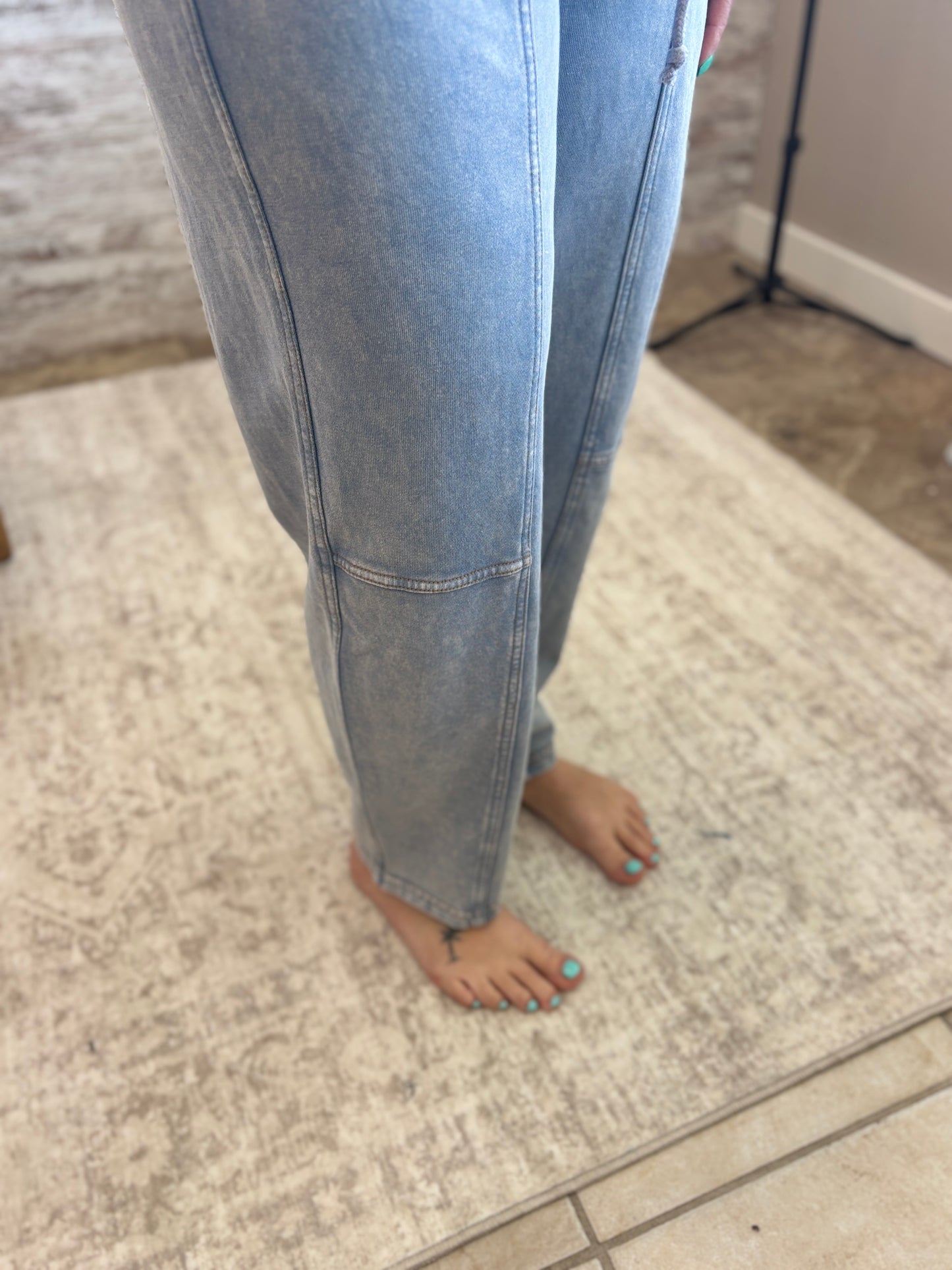 Acid Blue Knit Joggers