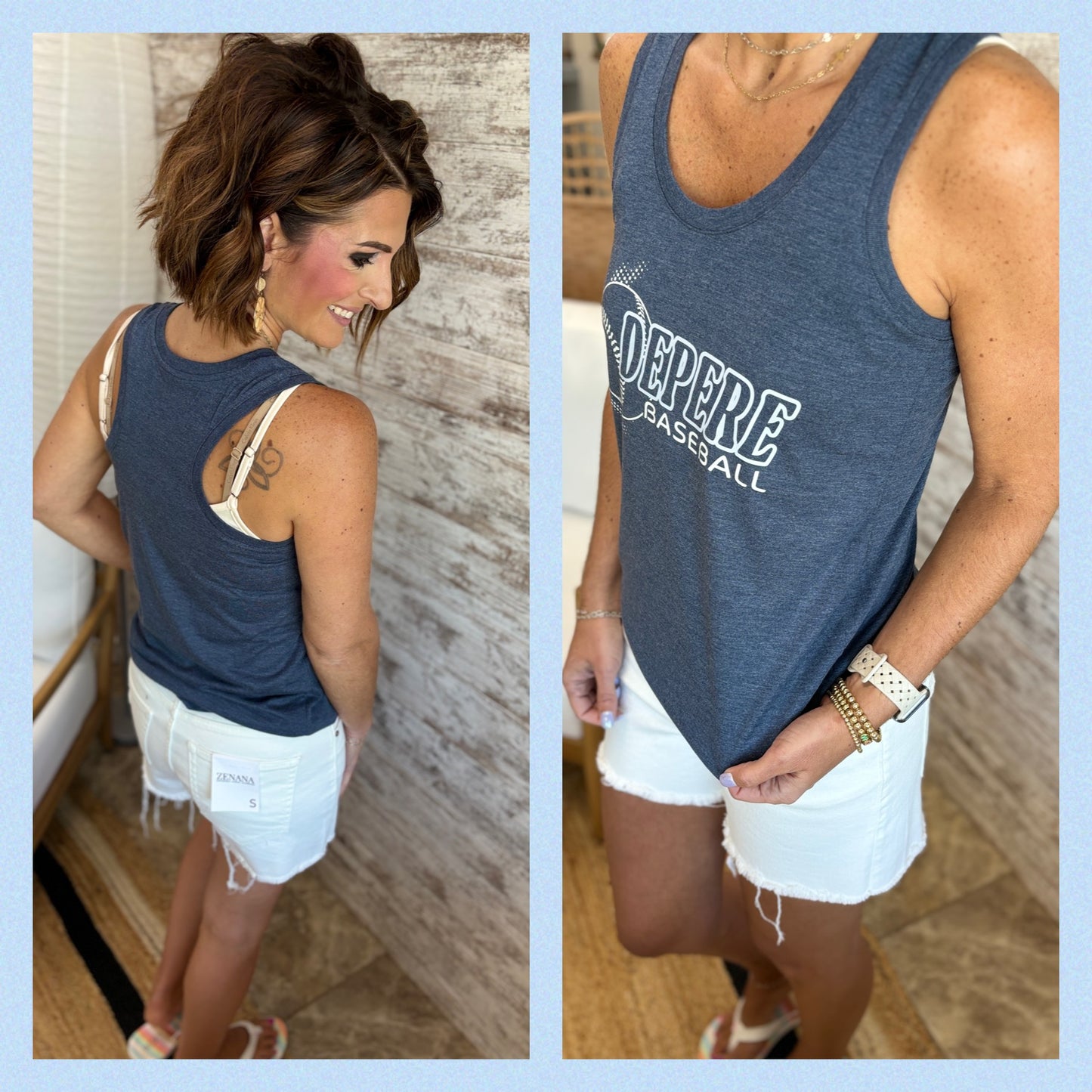 DePere Baseball Navy Tank~ 2 Styles