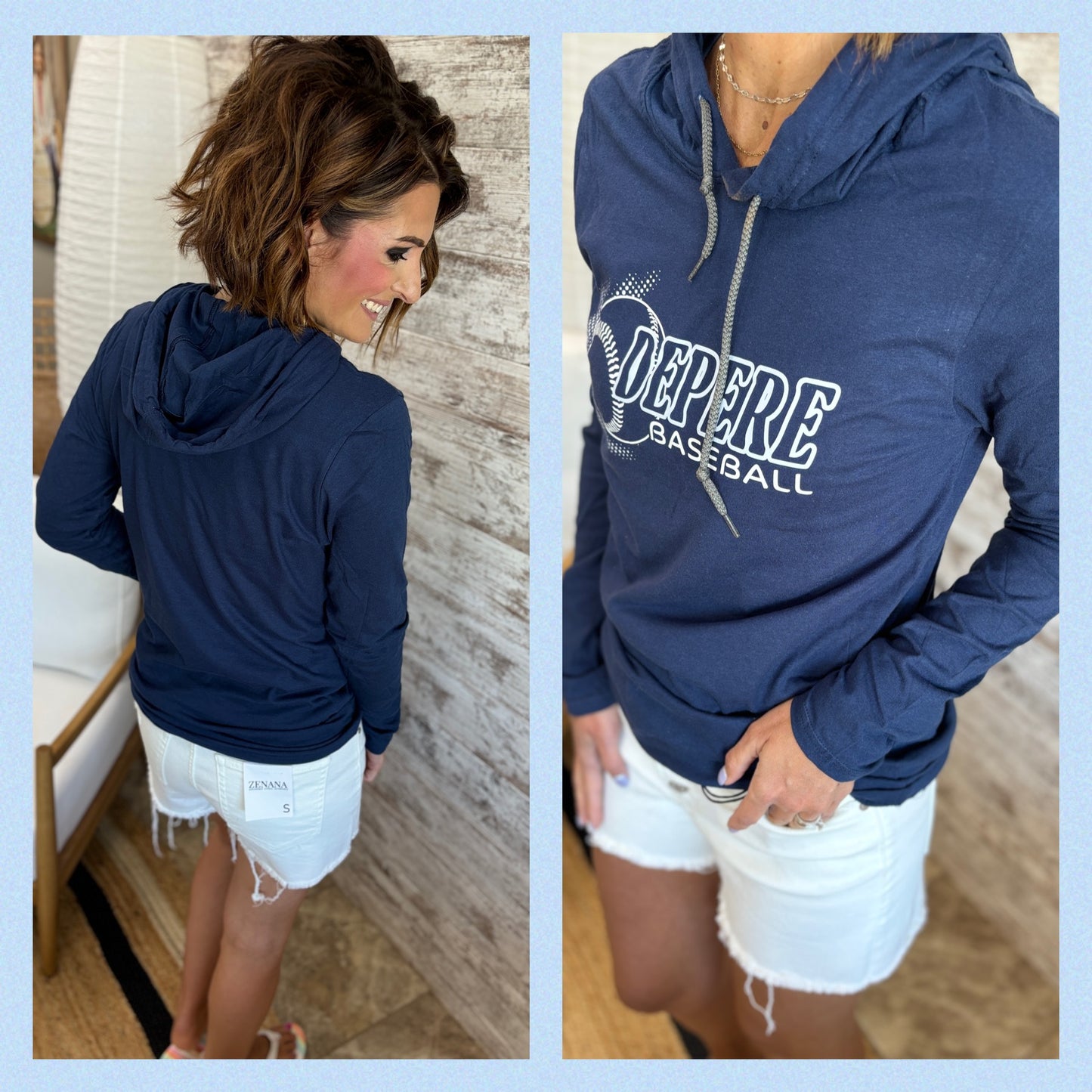 DePere Baseball Navy Tee Shirt Hoodie