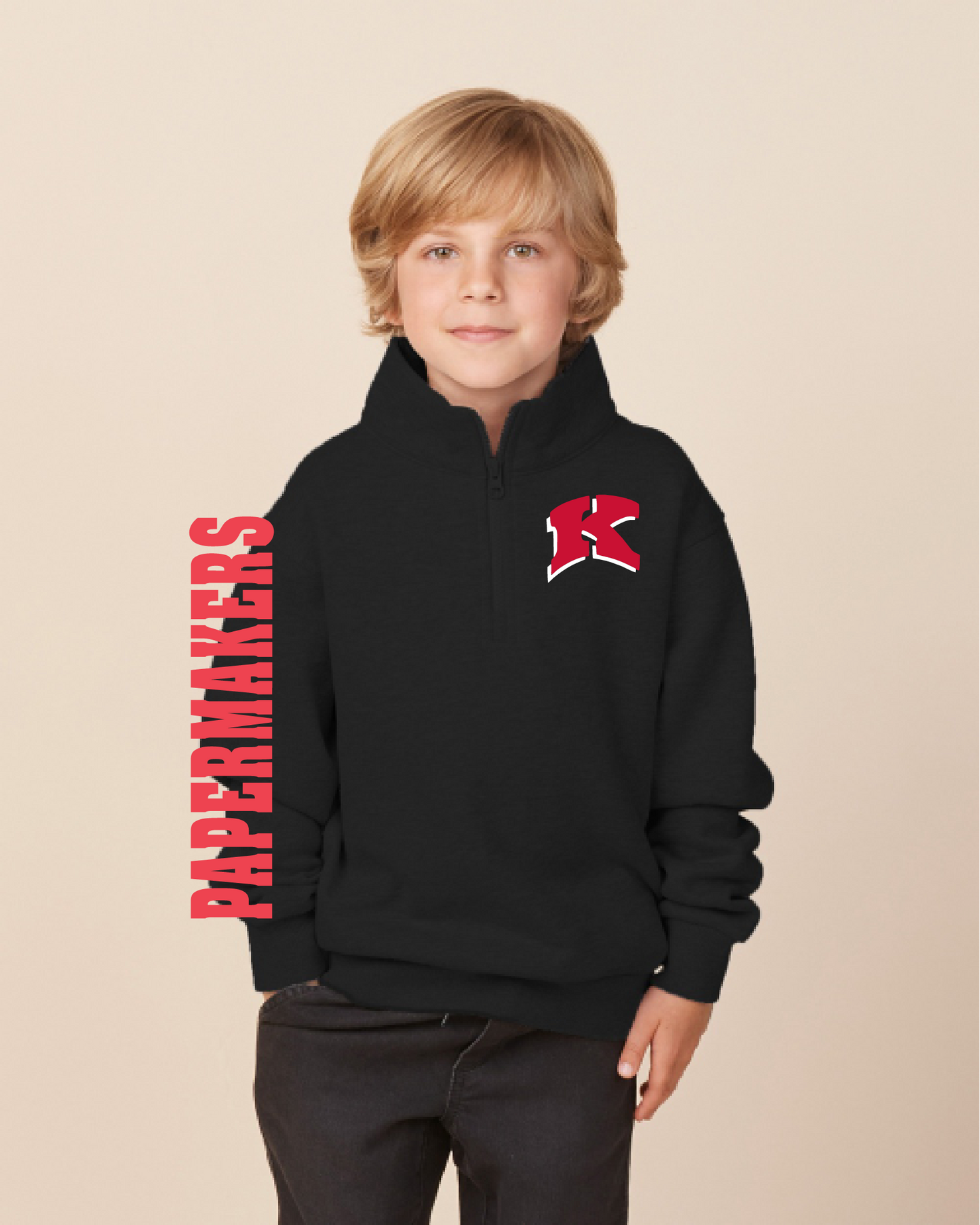 Kimbelry Papermakers Youth Enza Black 1/4 Zip