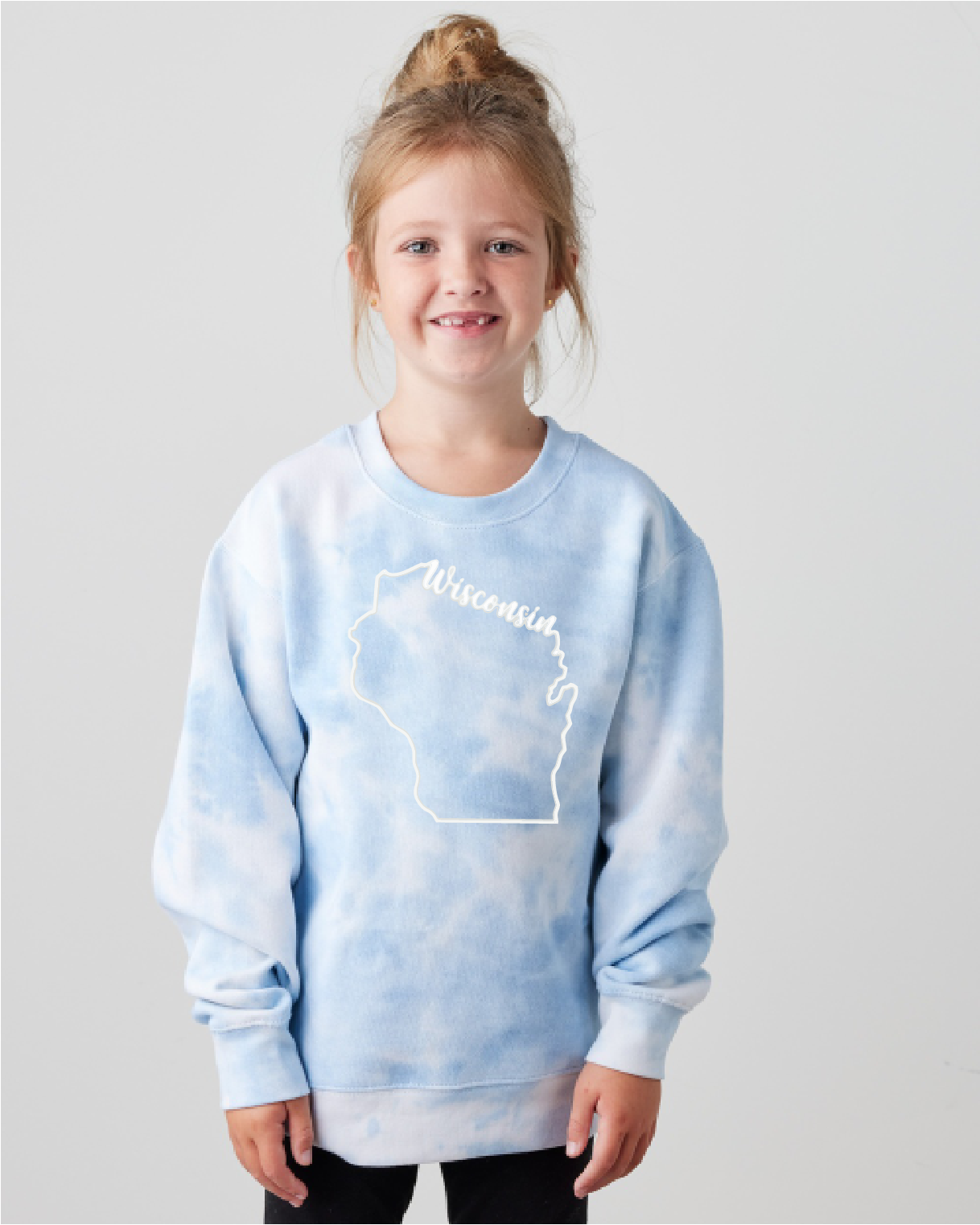 Youth Swirl Tie Dye Crewneck in Wisconsin Design