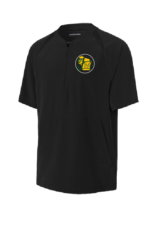 Freedom Irish Baseball Sport-Tek Repeat 1/2-Zip Short Sleeve Black Jacket