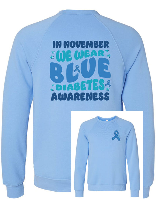 Fox Valley Surgical Diabetes Carolina Blue Bella Canvas Crewneck