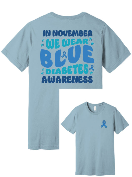 Fox Valley Surgical Diabetes Light Blue Bella Canvas Tee