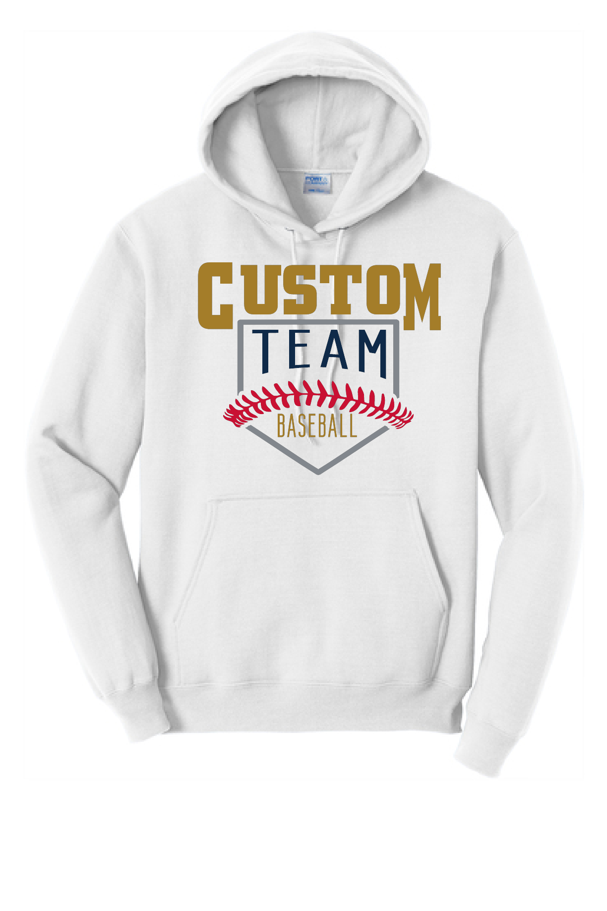 Custom School Baseball/Softball Port & Company Hoodie~ 4 Color Choices