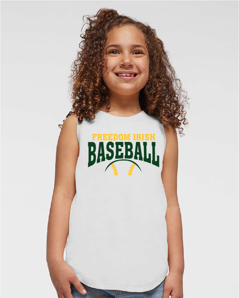 Freedom Irish Baseball Girls' Relaxed Fine Jersey Black Tank