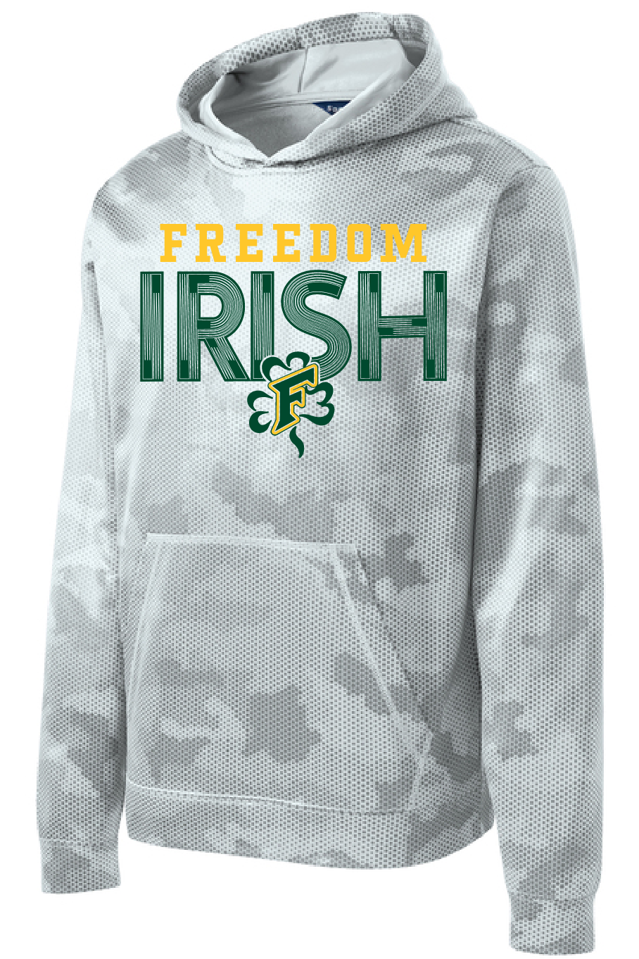 Freedom Irish Sport-Tek® Youth Sport-Wick® CamoHex Fleece Hooded Pullover ~ Youth
