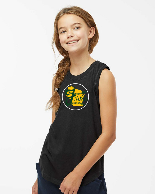 Freedom Irish Baseball Girls' Relaxed Fine Jersey Black Tank