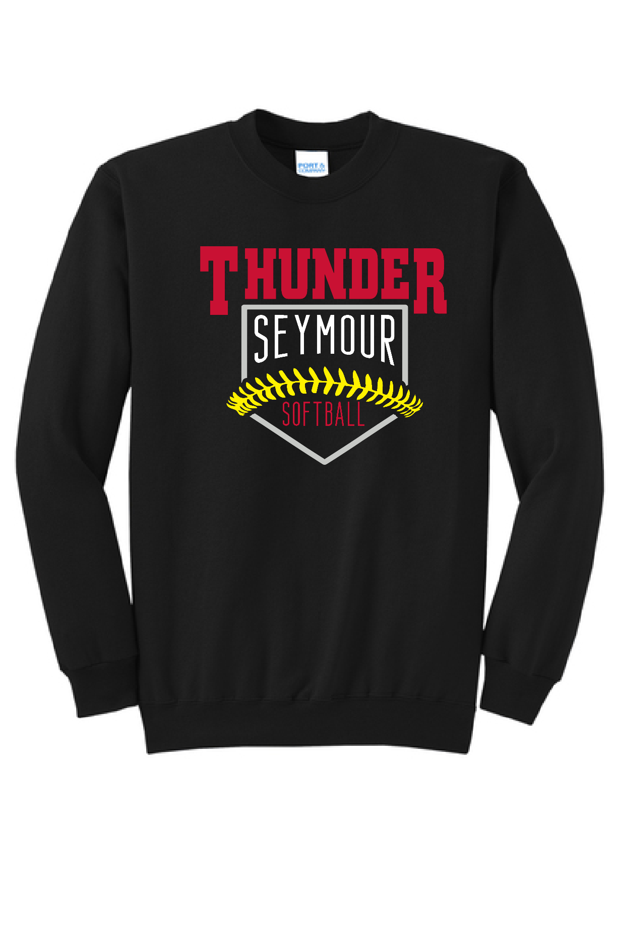 Custom School Baseball/Softball Port & Company Crew~ 4 Color Choices
