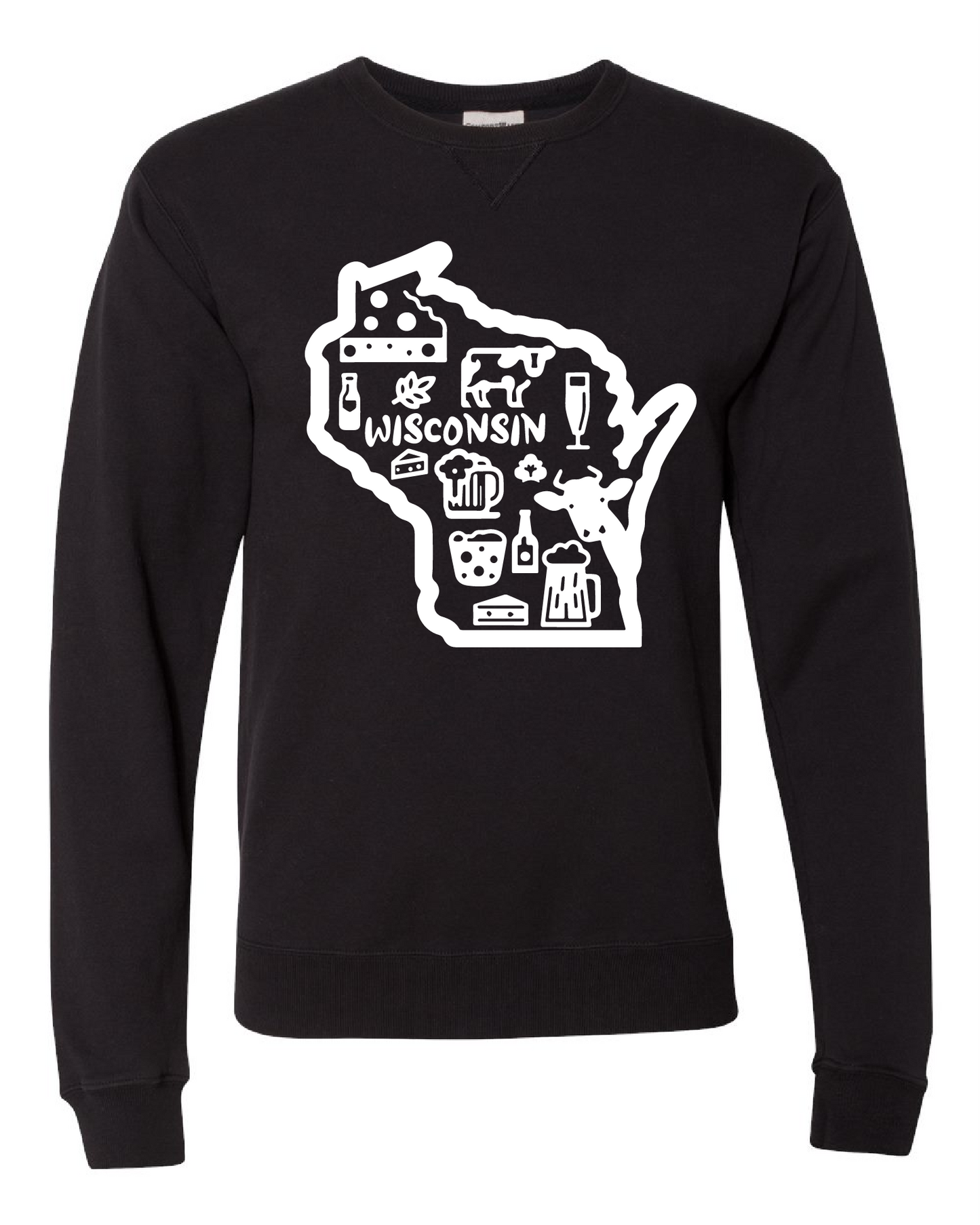 Wisconsin State Comfort Wash Crew ~ 4 Colors