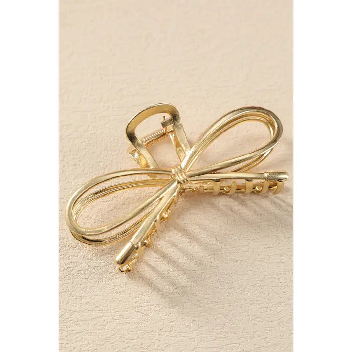 Bowknot Shape Gold Claw Clip