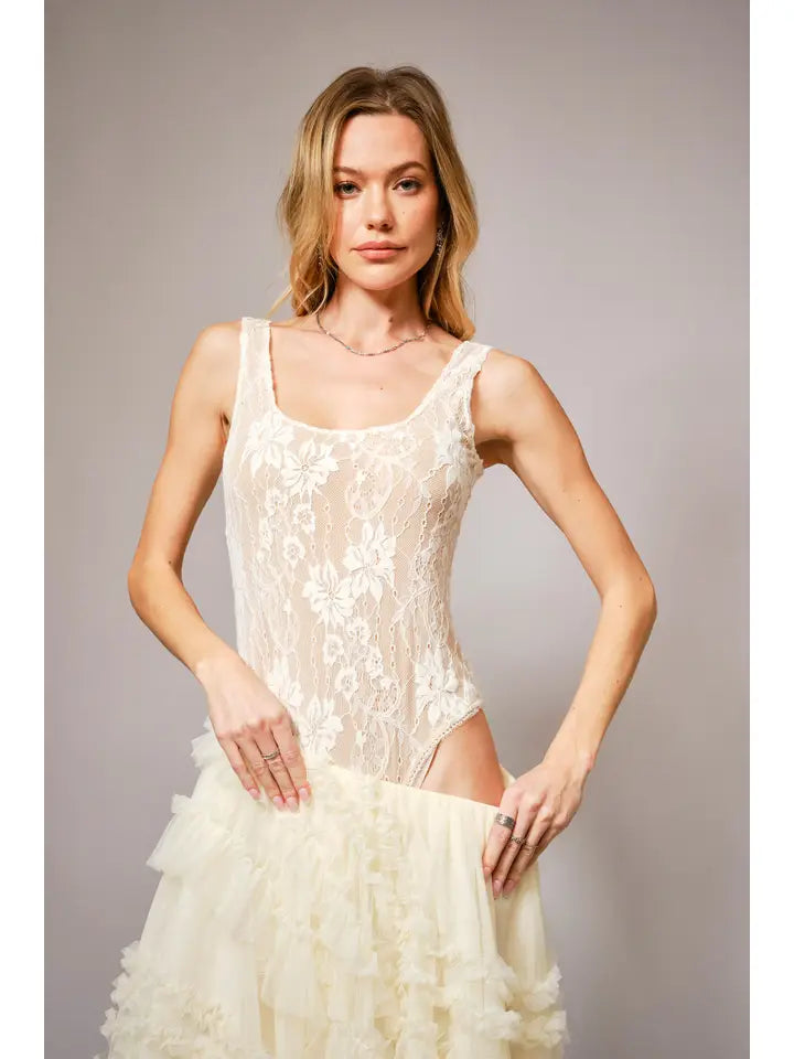 Cream Lace Bodysuit