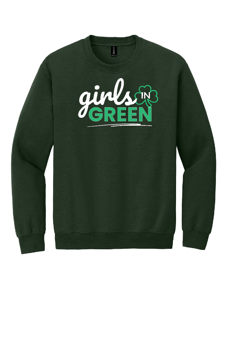 Freedom Cheer "Girls in Green" Gildan Forest Crew ~ Adult and Youth