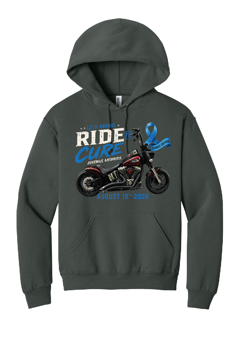 Ride to Cure Jerzees® NuBlend® Pullover Charcoal Hooded Sweatshirt ~