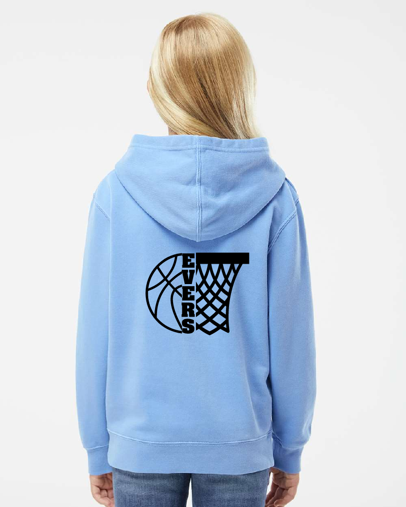 PERSONALIZED Basketball Independent Youth Pigment Dyed Hoodie ~ Several Colors