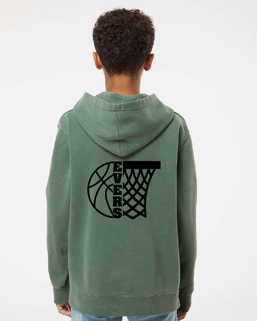 PERSONALIZED Basketball Independent Youth Pigment Dyed Hoodie ~ Several Colors