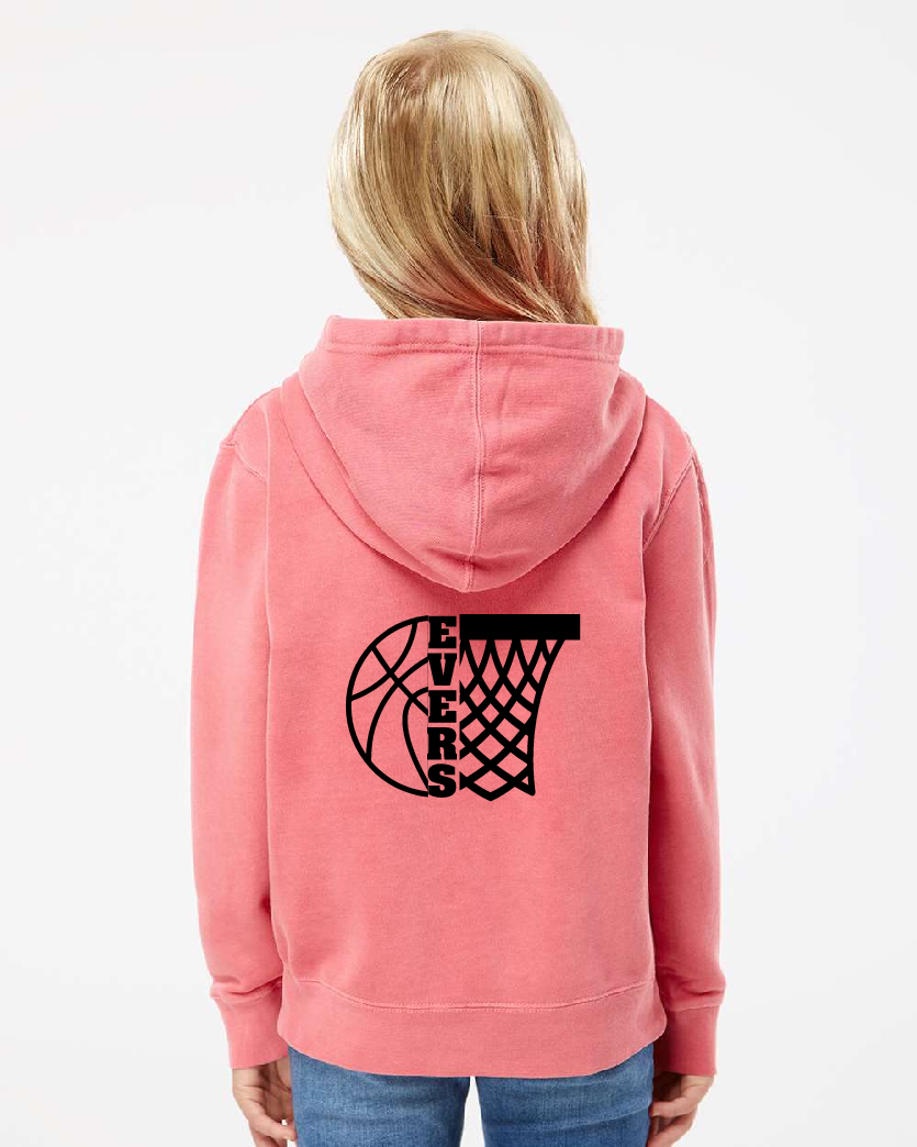 PERSONALIZED Basketball Independent Youth Pigment Dyed Hoodie ~ Several Colors