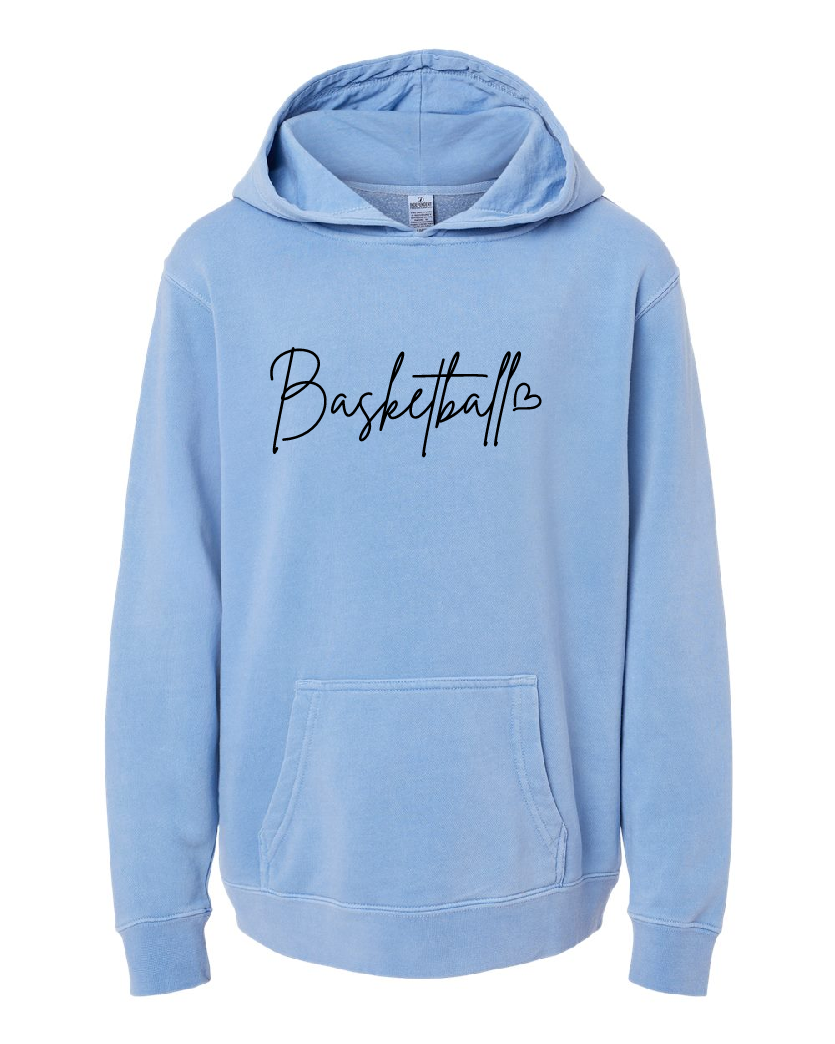 PERSONALIZED Basketball Independent Youth Pigment Dyed Hoodie ~ Several Colors