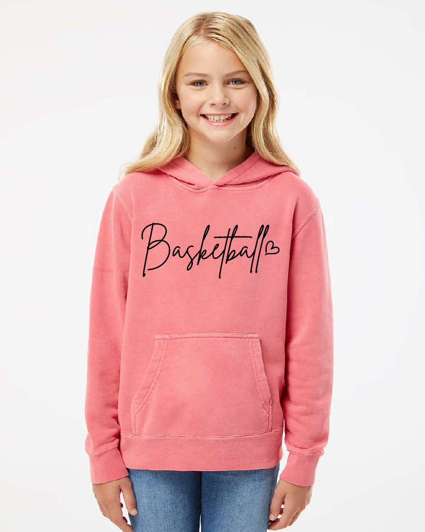 PERSONALIZED Basketball Independent Youth Pigment Dyed Hoodie ~ Several Colors