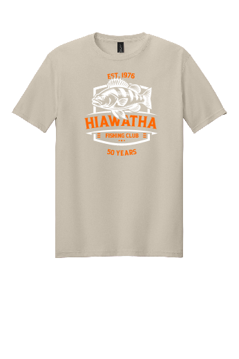 Hiawatha Orange Perch 50 Years Gildan Softstyle Tee-Youth and Adult