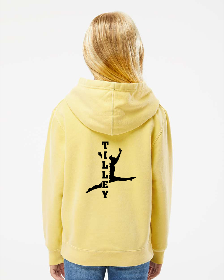 PERSONALIZED Gymnastics Independant Youth Pigment Dyed Hoodie ~ Several Colors