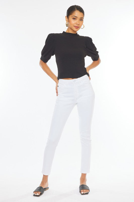 KANCAN WHITE HIGH RISE SUPER SKINNY-KC7342WT