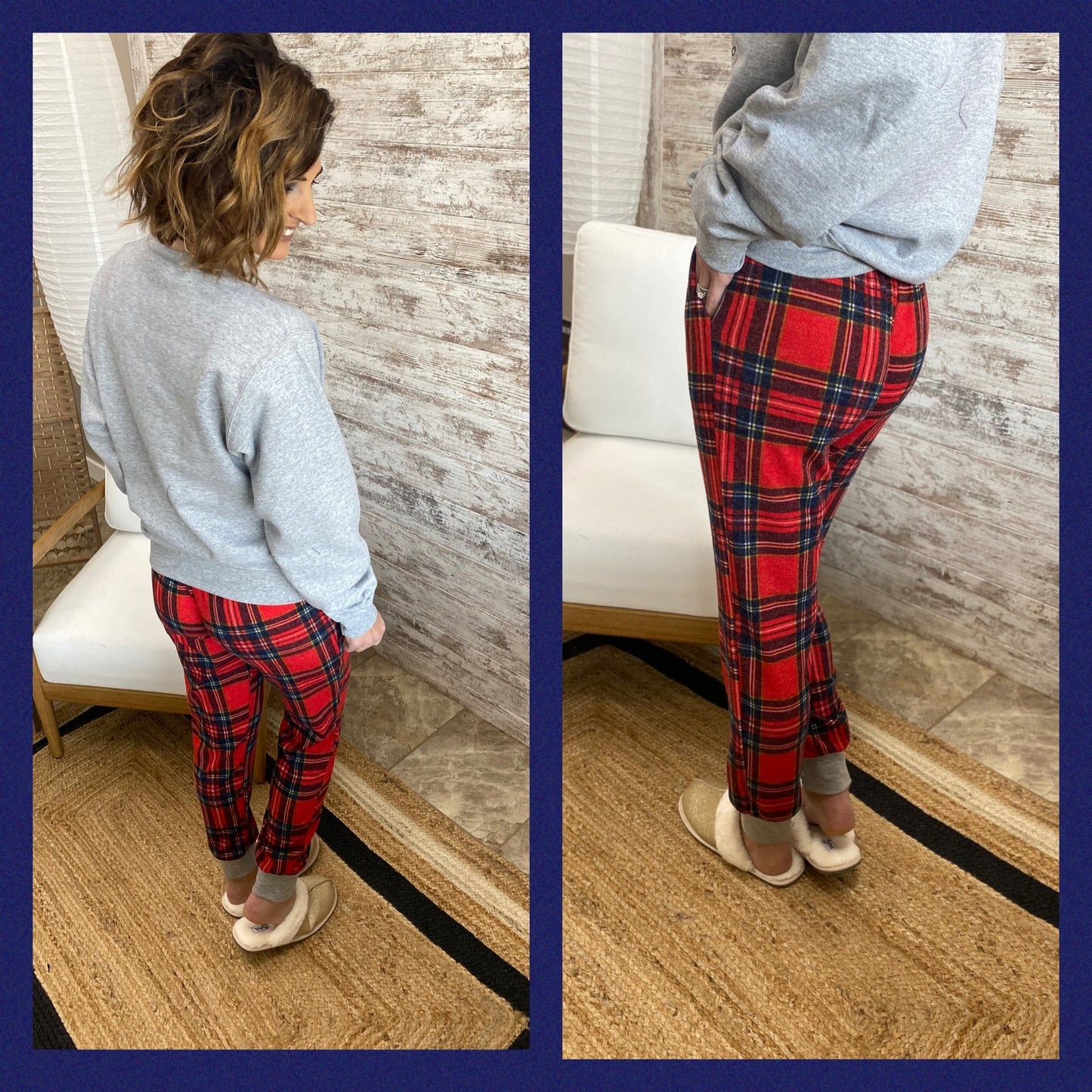 Plaid Print Joggers