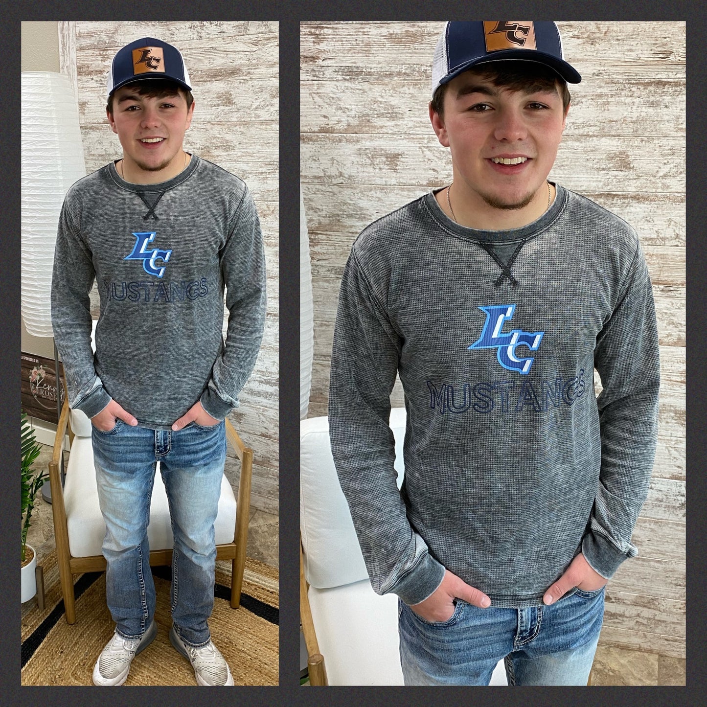 Little Chute Dark Smoke Vintage Zen Long Sleeve Thermal Tee