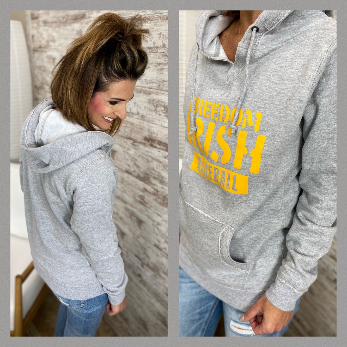 Freedom Baseball V Notch Hoodie