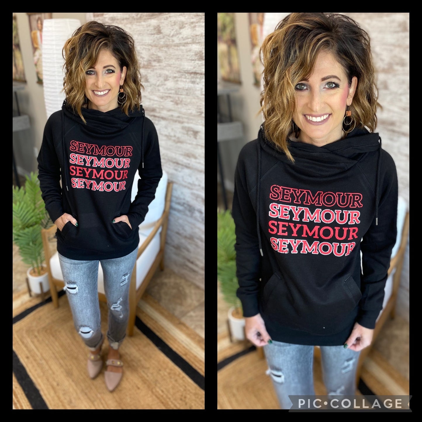 Seymour Enza Black Funnel Hoodie