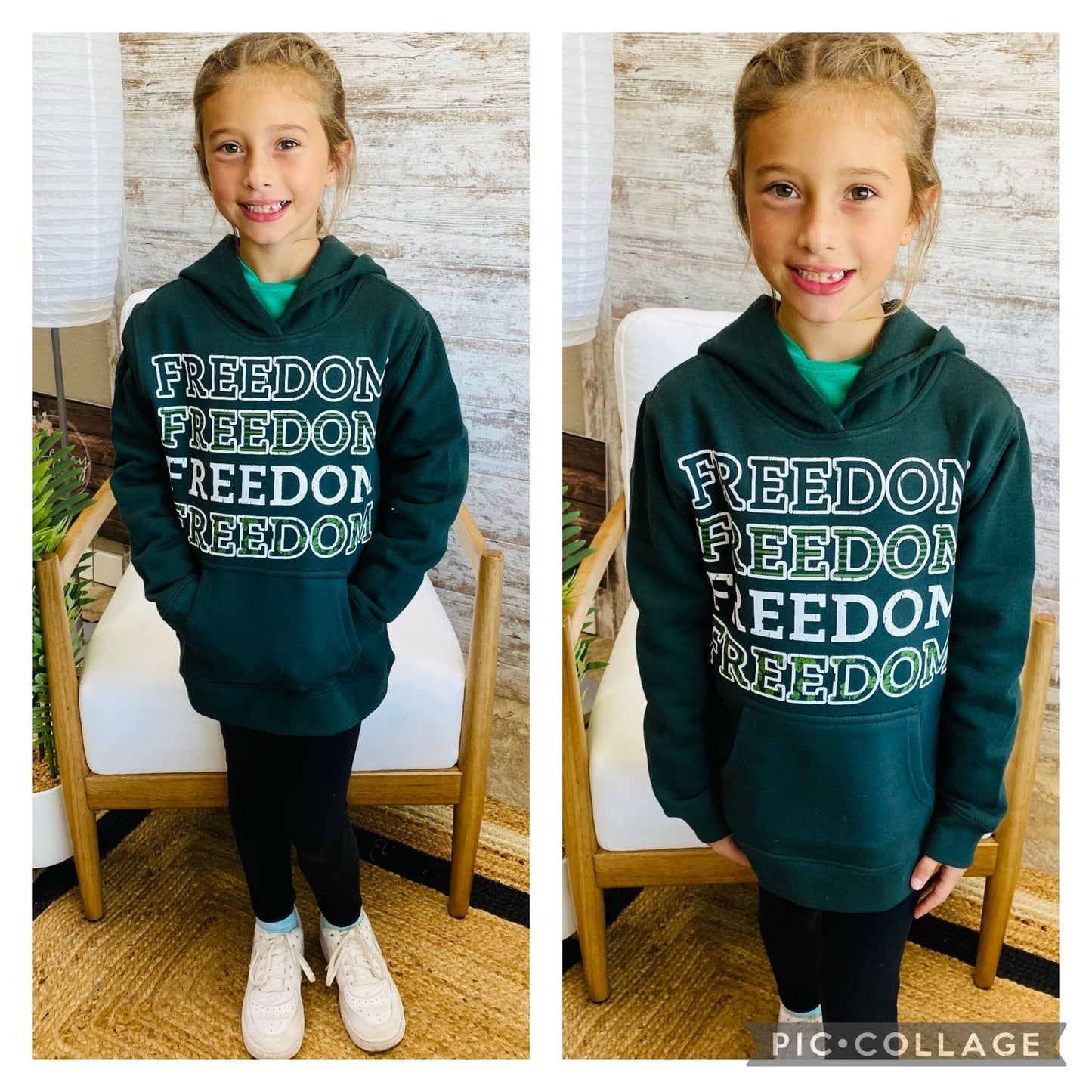 Forest Green Freedom Youth Hoodie **Made to Order**