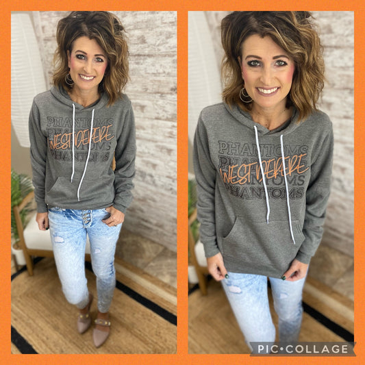 Phantoms Bella Canvas Grey Hoodie **Made to Order**