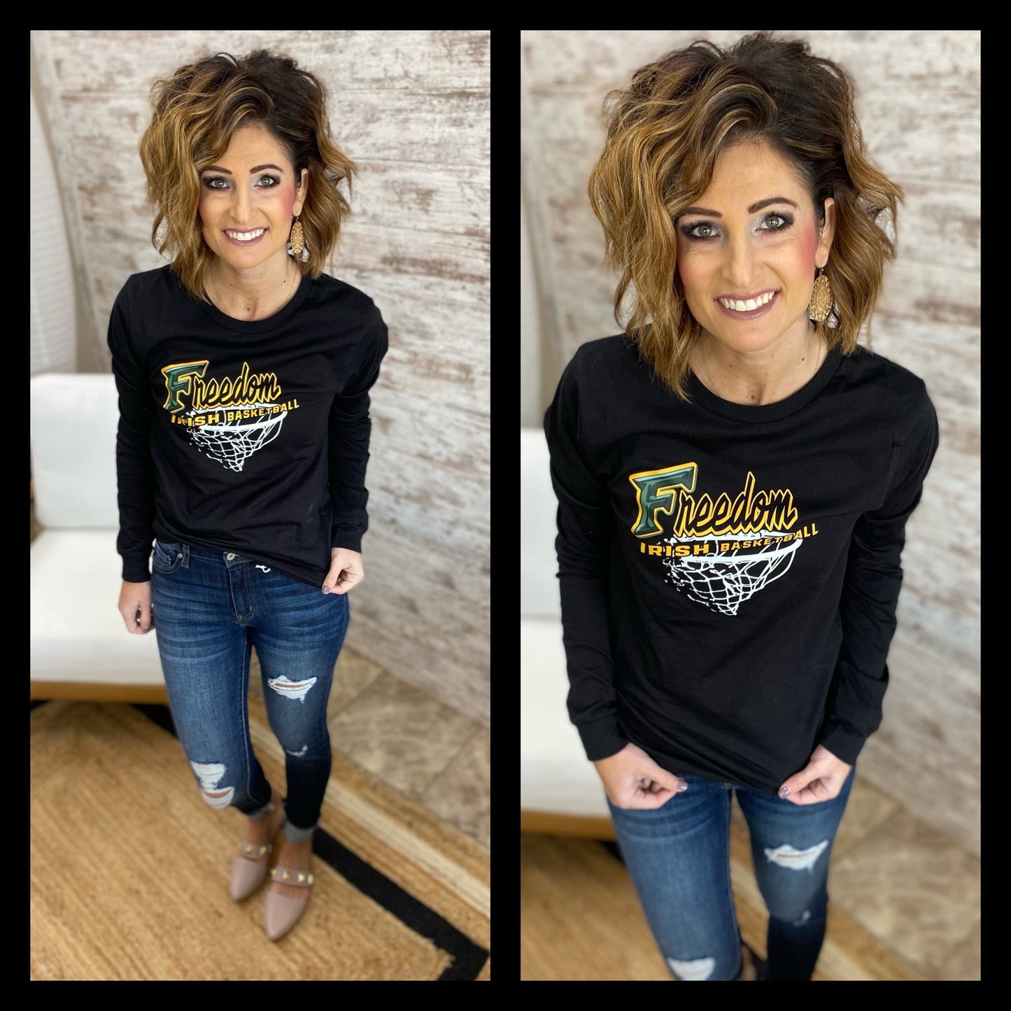 Freedom Irish Basketball Bella Black Long Sleeve