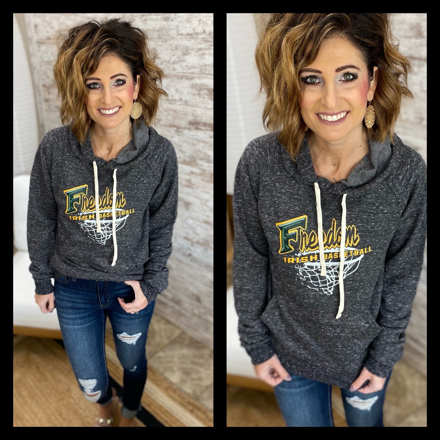 Freedom Irish Basketball Jerzee Heathered Hoodie