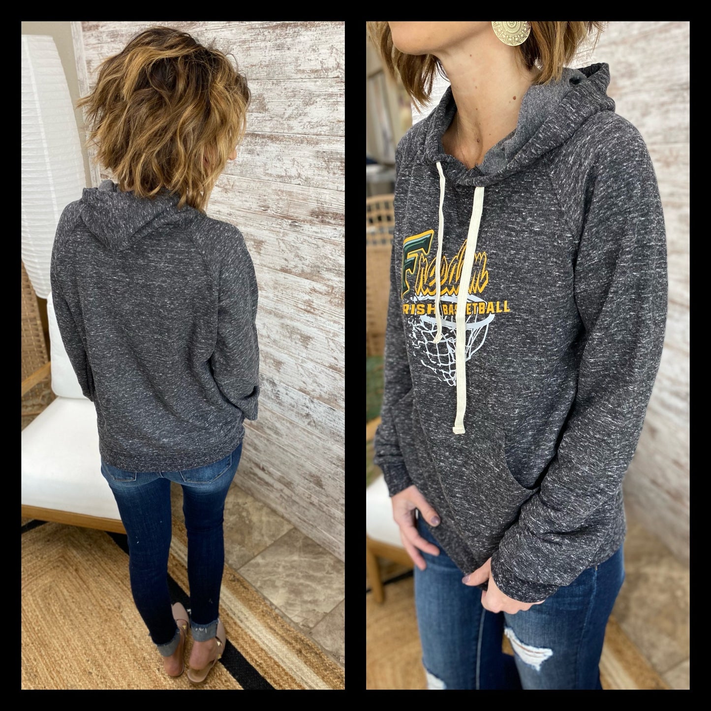 Freedom Irish Basketball Jerzee Heathered Hoodie