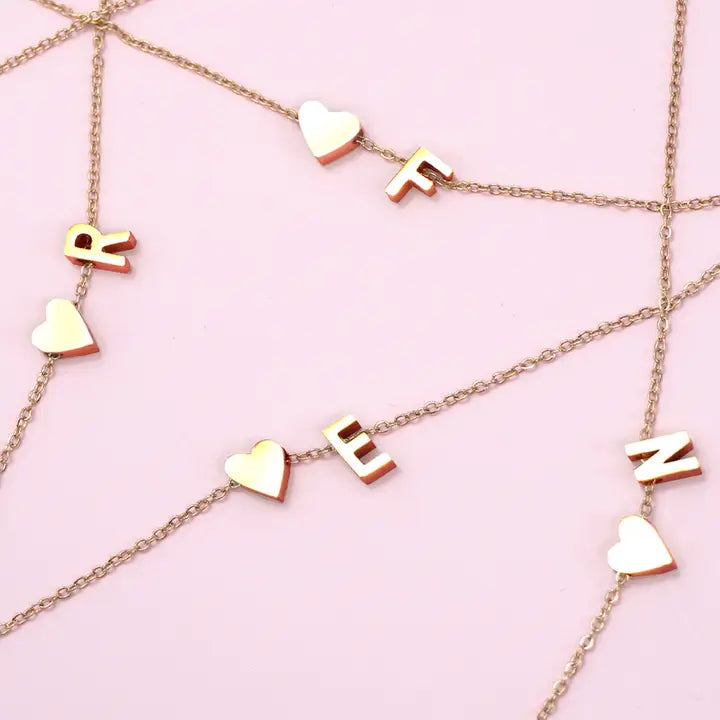 18K Stainless Steel Tarnish Free Initial Necklace