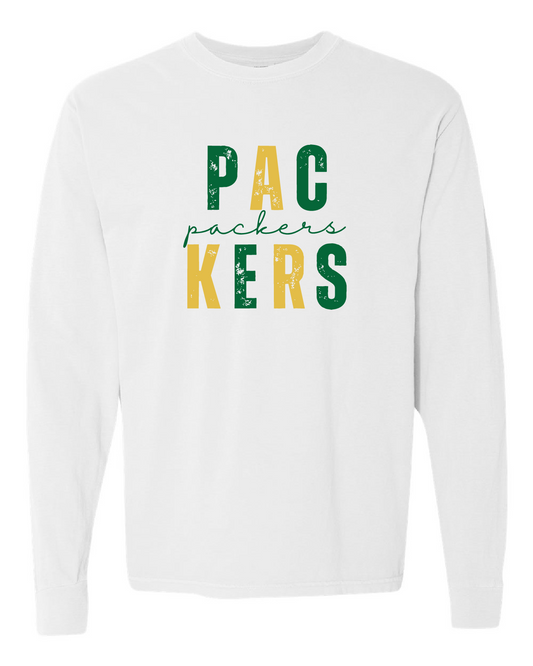 Packers Comfort Color White Long Sleeve