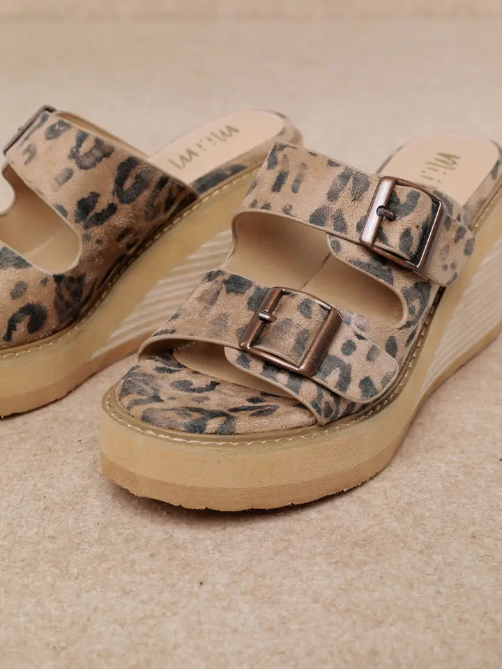 Mi.iM Janelle Leopard Wedge Sandal