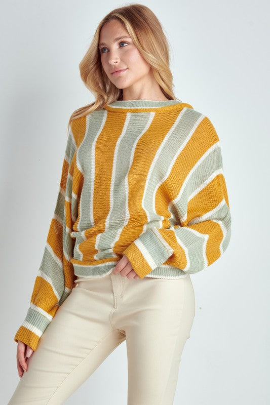 Mint Striped Soft Sweater