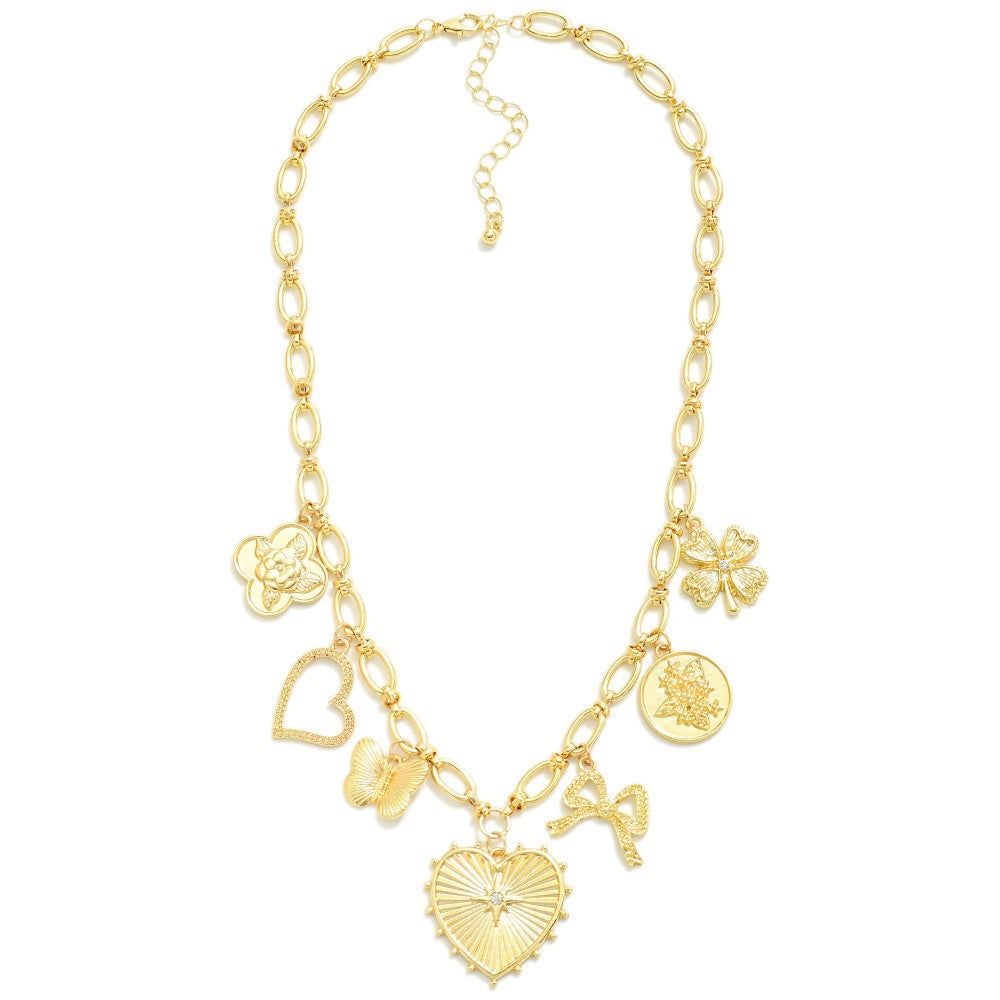 Gold Charm Heart Necklace
