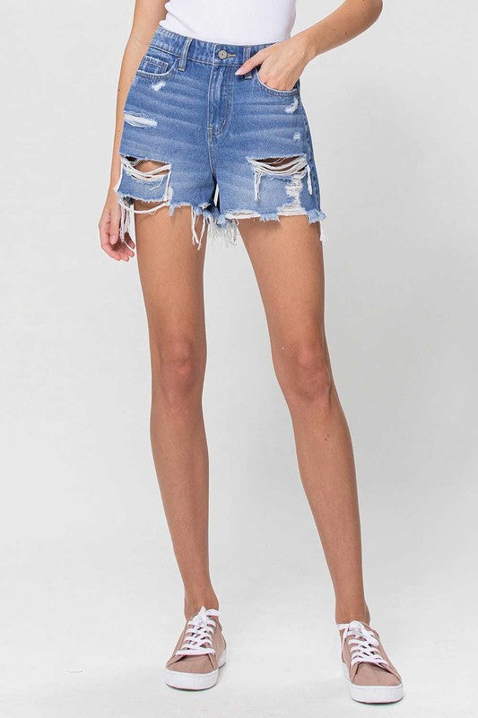 Vervet High Rise Destructed Cut Off Shorts