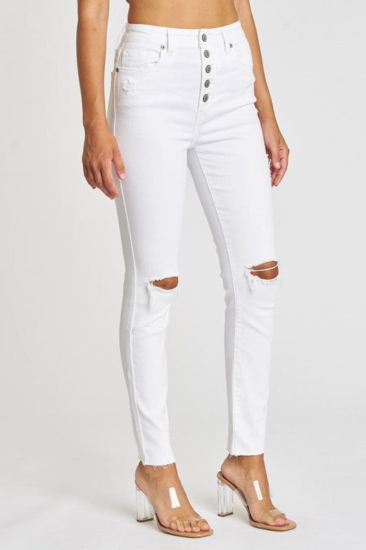 Eunina White High Rise Skinny Jean E62055PHA