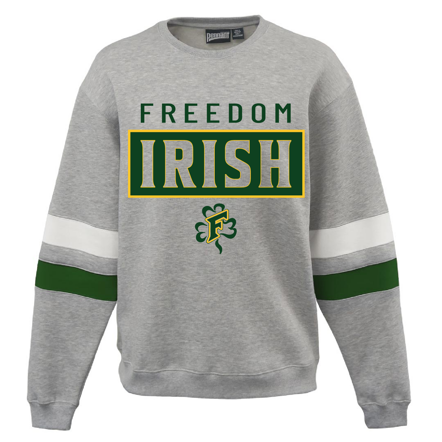 Freedom Irish Varsity Forest and White Stripe Pennant Crew~ Unisex