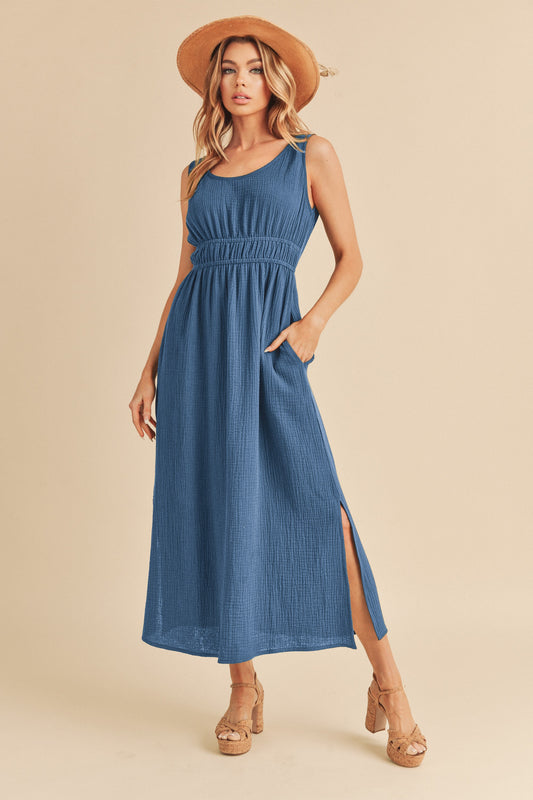 Gauzy Cut Out Back Dress